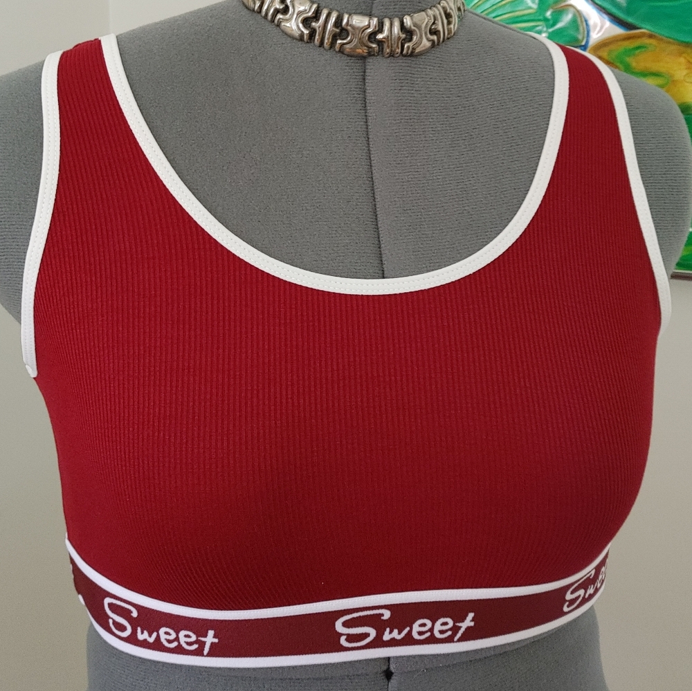 Red Women's Sports Bra by Sweet XL Pullover style